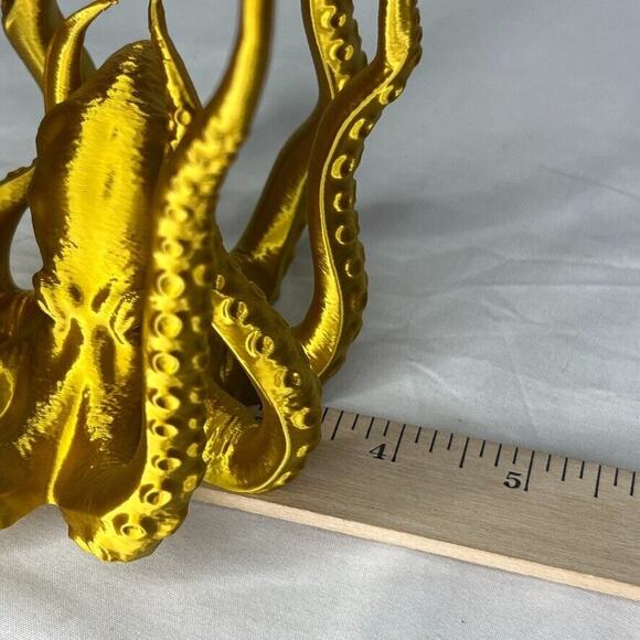 Gold Octopus Figurine Decorative Art 5" Tentacles - Picture 7 of 7